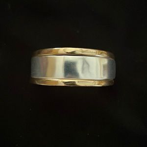 Lucky Brand cuff bracelet.  Two tone brass and silver.